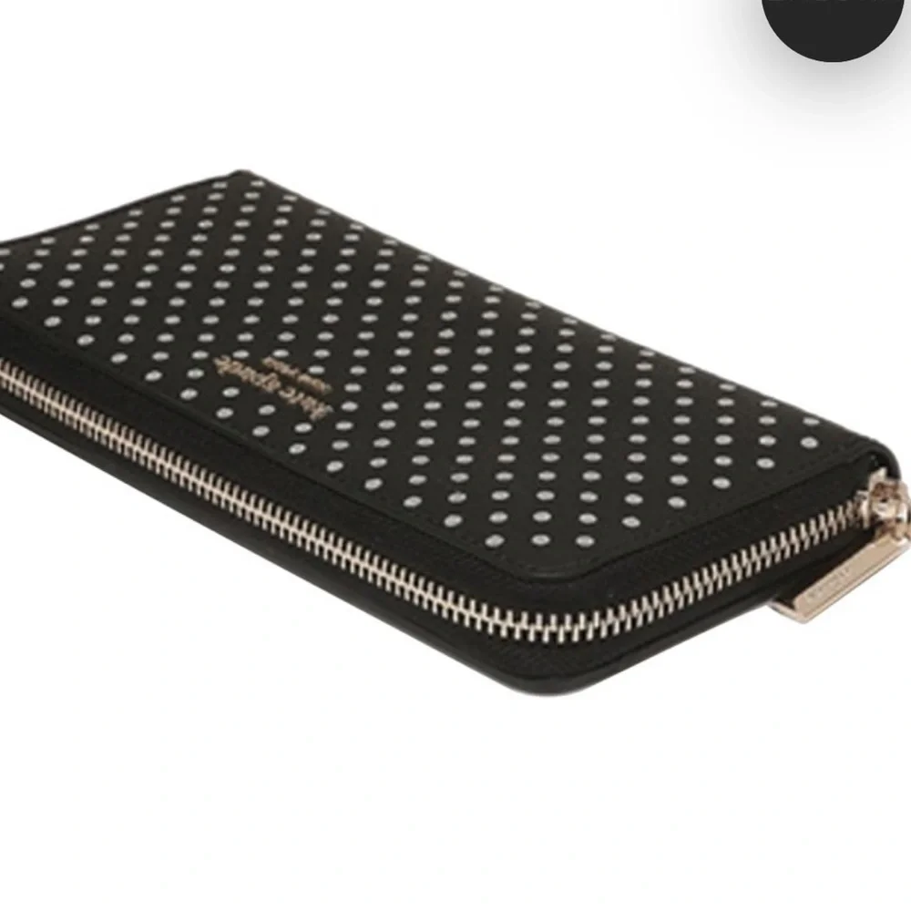 Kate Spade Spencer Metallic Dot Slim Continental Wallet in Black Multi k4546
